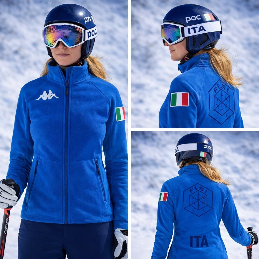 KAPPA Brilliant Navy Women Ski Fleece Jacket Italian National Team (FISI)Gear S
